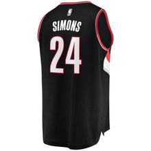 Load image into Gallery viewer, 24-Anfernee Simons Portland Trail Blazers  2018 NBA Draft First Round Pick Fast  Jersey Black – Icon Edition