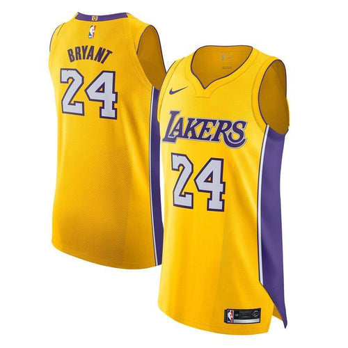 24-Kobe Bryant Los Angeles Lakers Authentic Jersey Yellow - Icon Edition