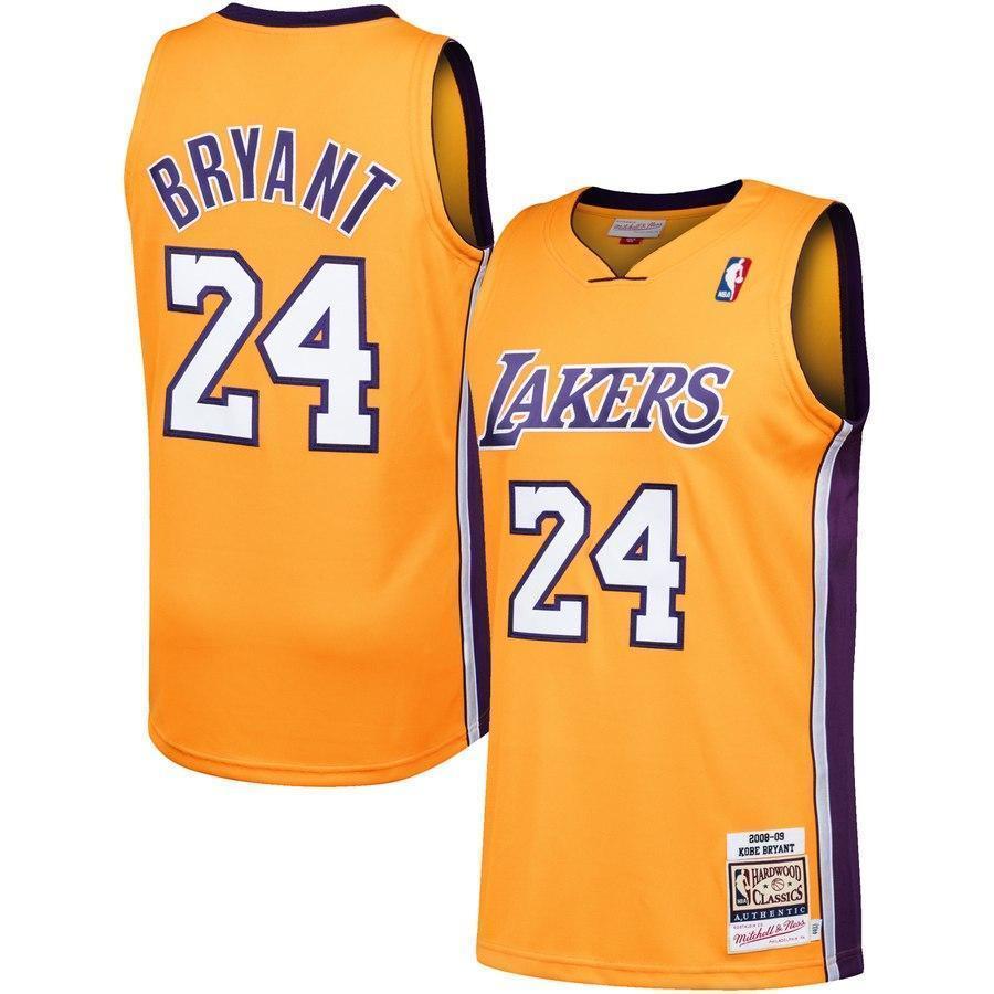 24-Kobe Bryant Los Angeles Lakers  Hardwood Classics Authentic Jersey - Gold