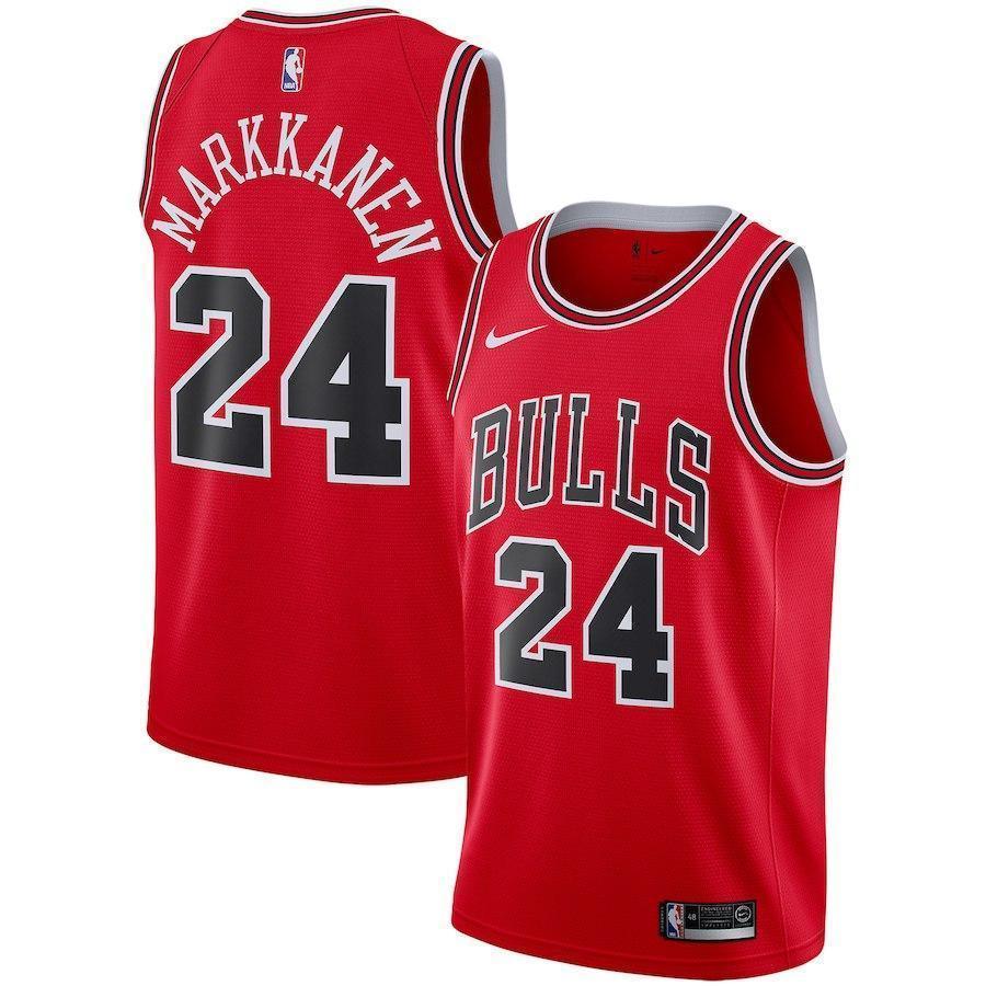 24-Lauri Markkanen Chicago Bulls  Swingman Jersey - Icon Edition – Red