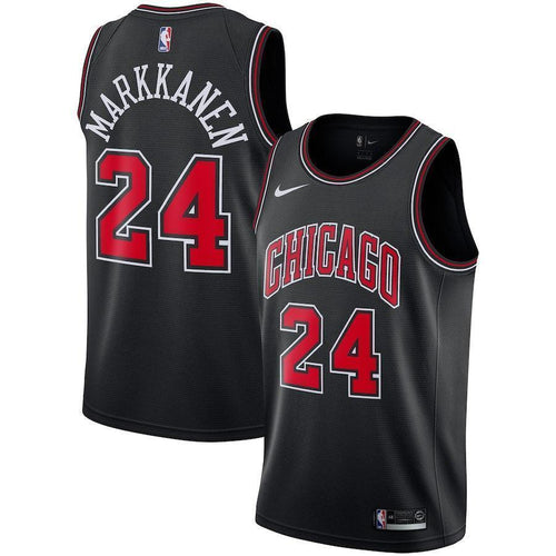 24-Lauri Markkanen Chicago Bulls Swingman Jersey - Statement Edition – Black