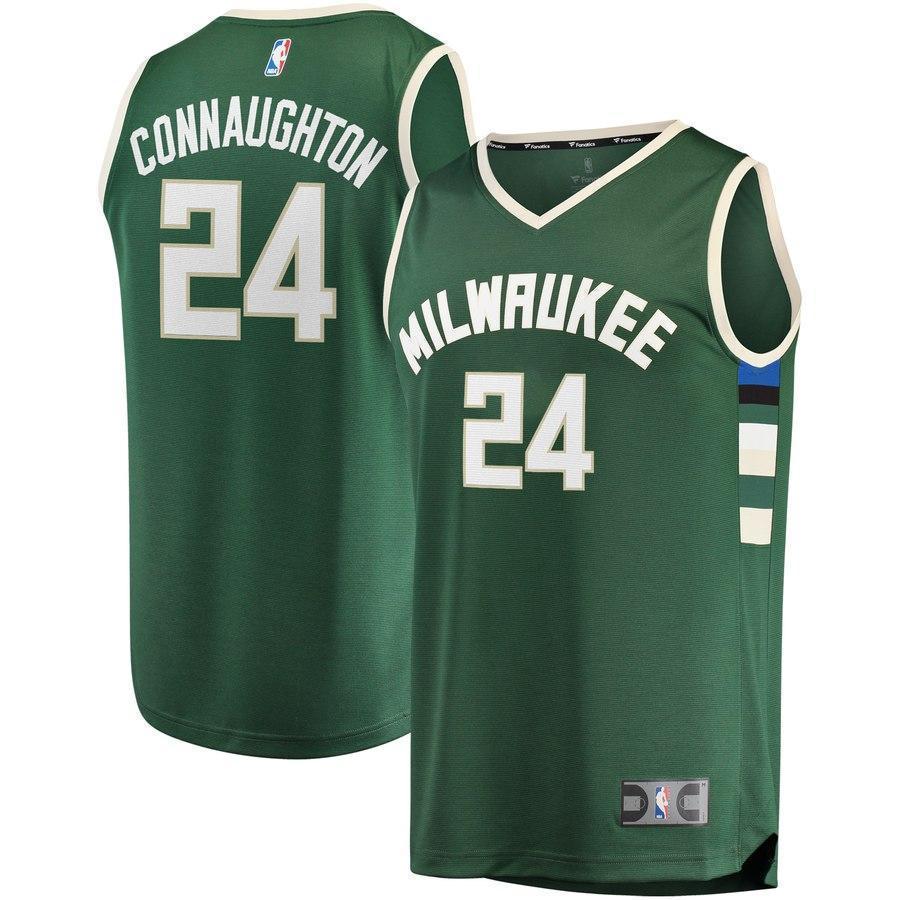 24-Pat Connaughton Milwaukee Bucks  Jersey - Icon Edition - Hunter Green