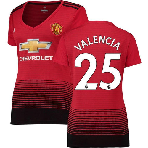 25-Antonio Valencia Manchester United Women's 18-19 Home Jersey – Red