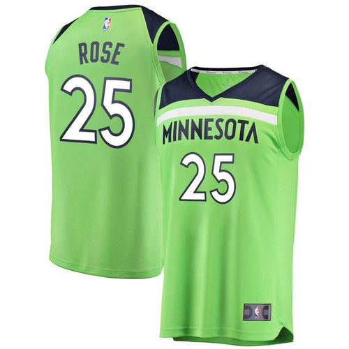 25-Derrick Rose Minnesota Timberwolves  Jersey - Statement Edition - Neon Green