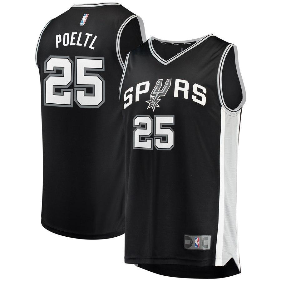 25-Jakob Poeltl San Antonio Spurs  Jersey - Icon Edition - Black