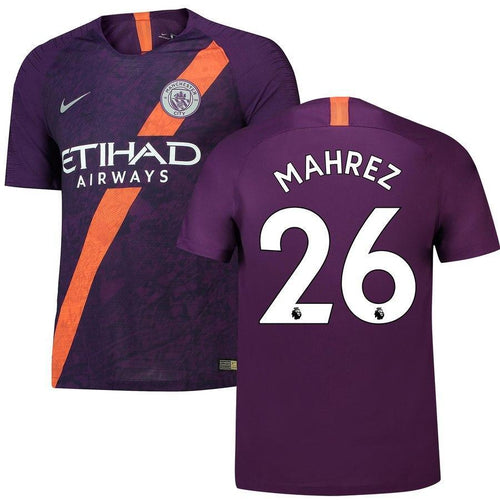 26-Riyad Mahrez Manchester City 2018-19 Third Stadium Player Jersey – Purple