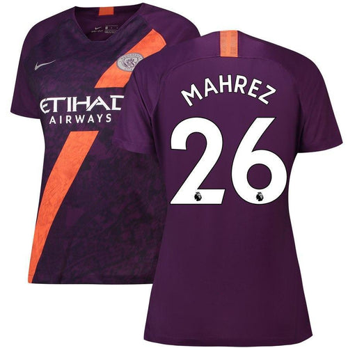 26-Riyad Mahrez Manchester City Women's 2018-19 Third Stadium Player Jersey – Purple