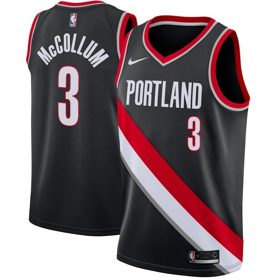 3-C.J. McCollum Portland Trail Blazers Swingman Jersey Black - Icon Edition