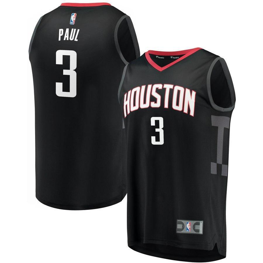 3-Chris Paul Houston Rockets Jersey Black - Statement Edition