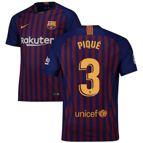 3-Gerard Piqué Barcelona 2018-19 Home Stadium Player Jersey – Blue