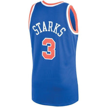Load image into Gallery viewer, 3-John Starks New York Knicks 1991-92 Hardwood Classics Swingman Jersey – Blue