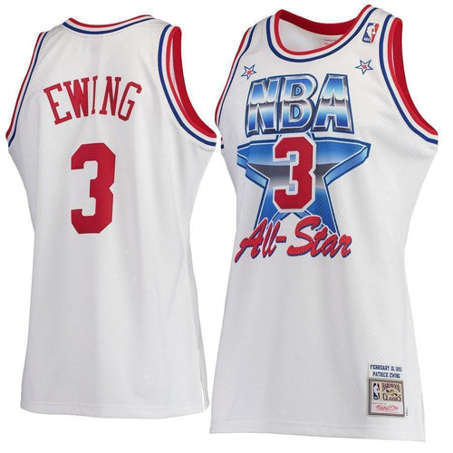 3-Patrick Ewing New York KnicksHardwood Classics 1991 All-Star Authentic Jersey - White