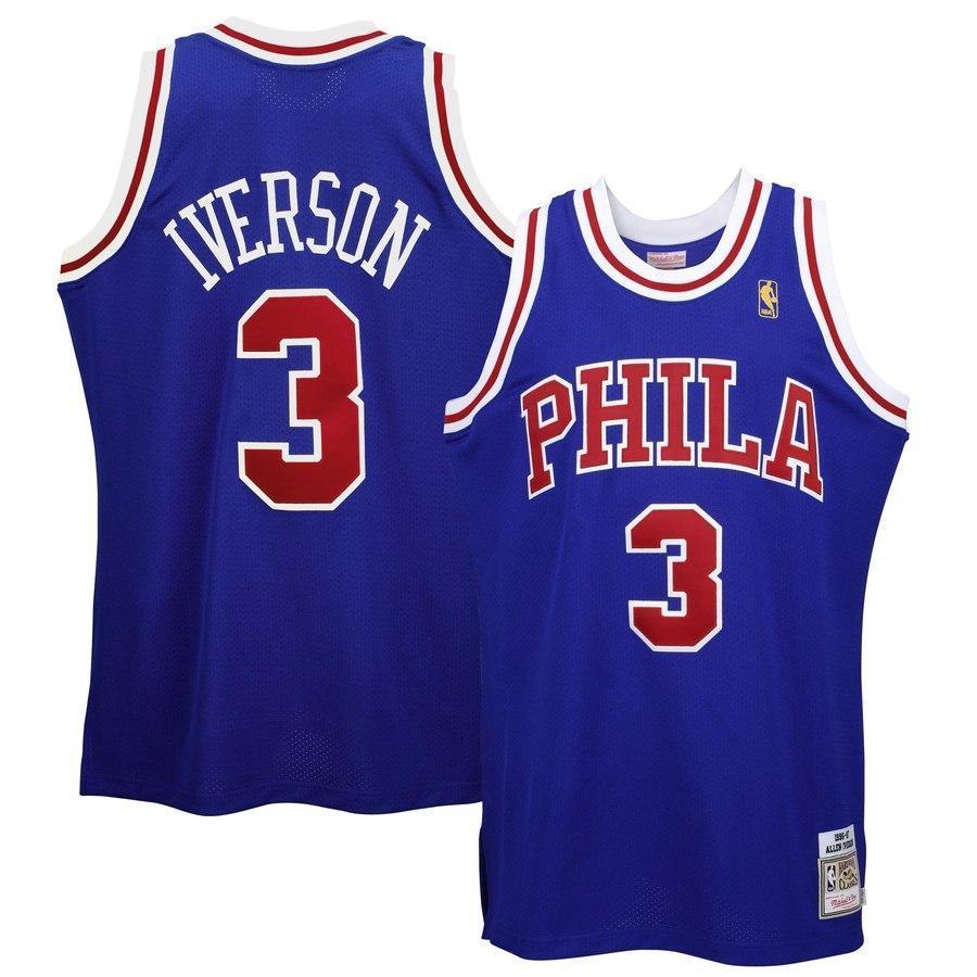 3- Philadelphia 76ers  Allen Iverson '96-'97 Hardwood Classics 50 Year Anniversary Throwback Premium Jersey