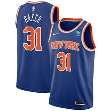 Load image into Gallery viewer, 31-Ron Baker New York Knicks Swingman Sponsor Patch Jersey Royal - Icon Edition
