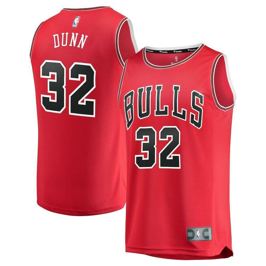 32-Kris Dunn Chicago Bulls  Jersey Red - Icon Edition