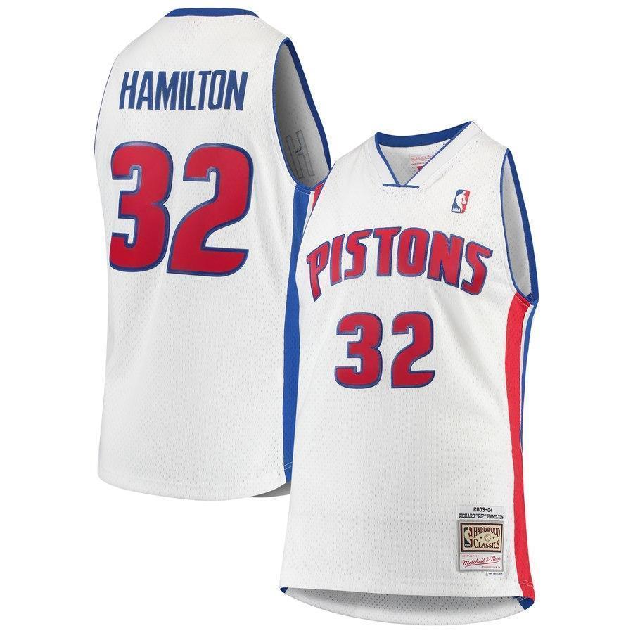 32-Richard Hamilton Detroit Pistons  Hardwood Classics Swingman Jersey – White