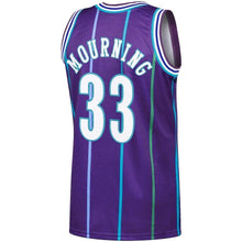 Load image into Gallery viewer, 33-Alonzo Mourning Charlotte Hornets Hardwood Classics Authentic Jersey - Purple