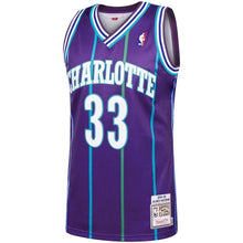 Load image into Gallery viewer, 33-Alonzo Mourning Charlotte Hornets Hardwood Classics Authentic Jersey - Purple