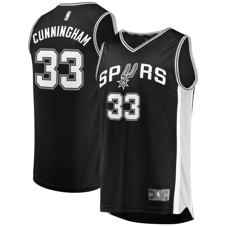 33-Dante Cunningham San Antonio Spurs  Jersey - Icon Edition - Black