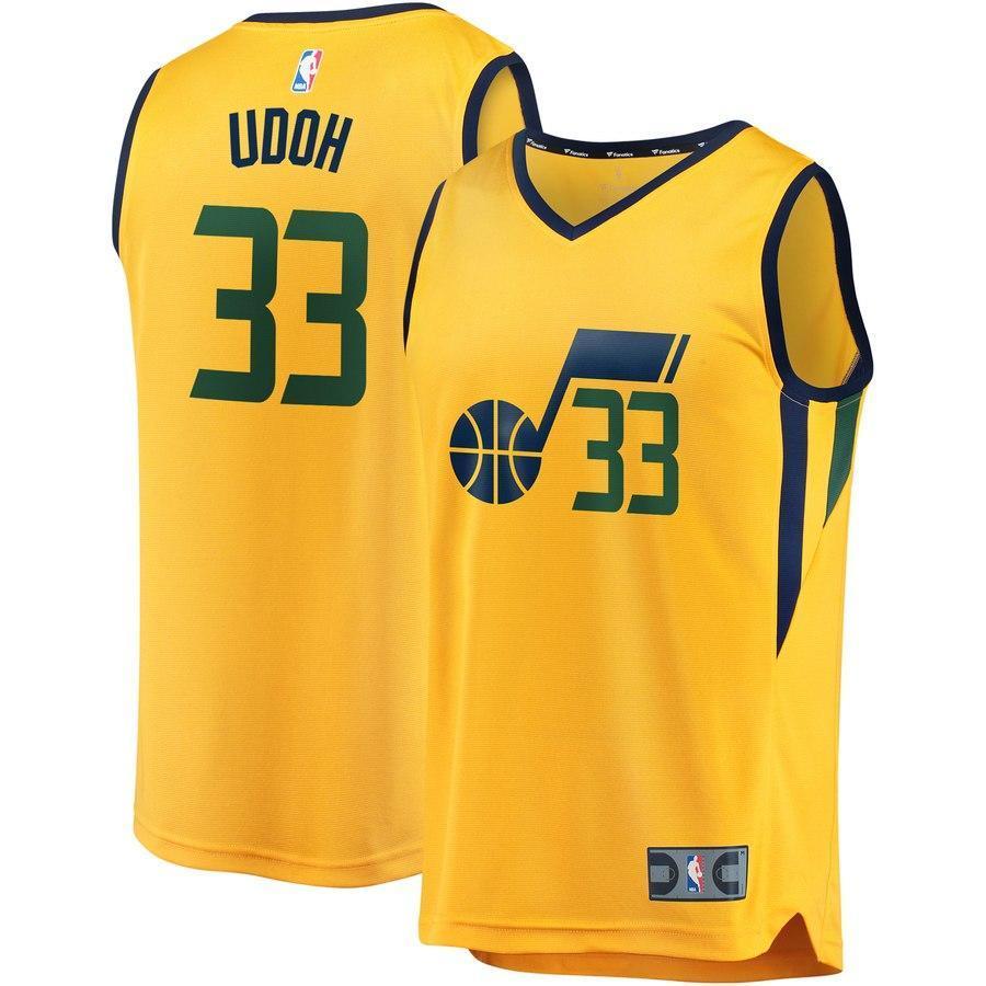33-Ekpe Udoh Utah Jazz  Player Jersey Gold - Statement Edition