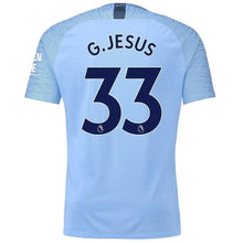 Load image into Gallery viewer, 33-Gabriel Jesus Manchester City 2018-19 Home Jersey - Light Blue