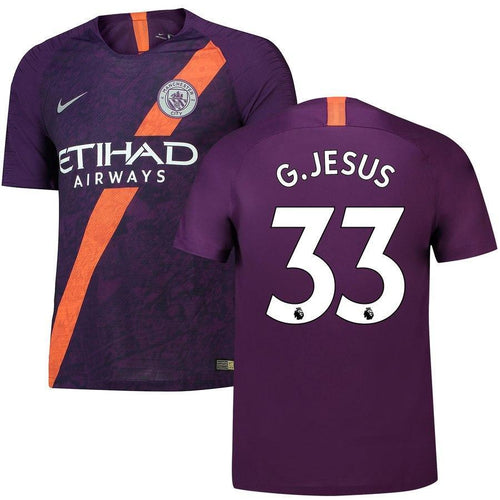 33-Gabriel Jesus Manchester City 2018-19 Third Stadium Player Jersey – Purple