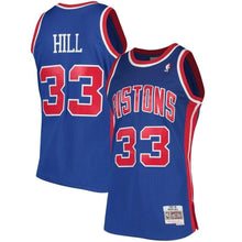 Load image into Gallery viewer, 33-Grant Hill Detroit Pistons  Hardwood Classics Swingman Jersey - Blue