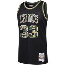 Load image into Gallery viewer, 33-Larry Bird Boston Celtics  Straight Fire Camo Swingman Jersey – Black