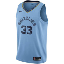 Load image into Gallery viewer, 33-Marc Gasol Memphis Grizzlies Swingman Jersey - Statement Edition – Light Blue