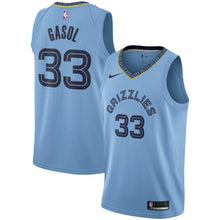 Load image into Gallery viewer, 33-Marc Gasol Memphis Grizzlies Swingman Jersey - Statement Edition – Light Blue