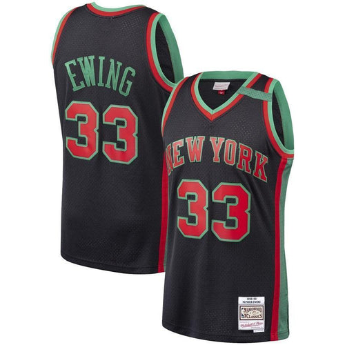 33-Patrick Ewing New York Knicks Hardwood Classics Christmas Swingan Collection Jersey – Black