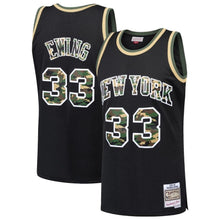 Load image into Gallery viewer, 33-Patrick Ewing New York Knicks  Straight Fire Camo Swingman Jersey – Black