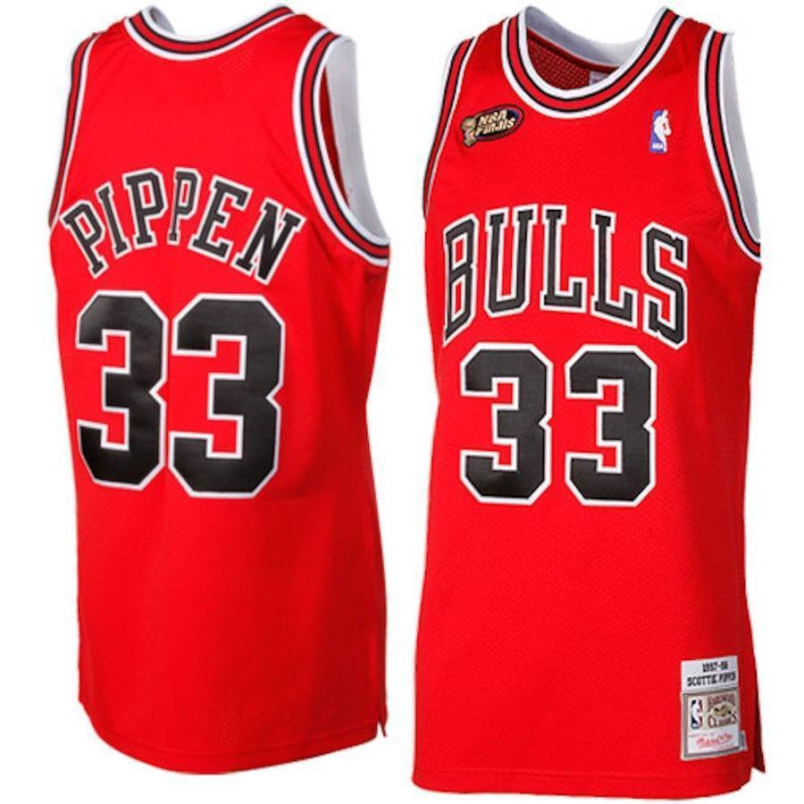 33-Scottie Pippen Chicago Bulls 1997-1998 Throwback Authentic Jersey - Red