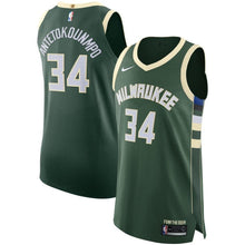Load image into Gallery viewer, 34-Giannis Antetokounmpo Milwaukee Bucks Authentic Player Jersey Hunter Green - Icon Edition