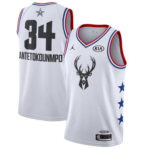 Giannis Antetokounmpo Milwaukee Bucks Jordan Brand 2019 NBA All-Star Game Finished Swingman Jersey – White
