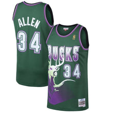Load image into Gallery viewer, 34-Ray Allen Milwaukee Bucks Mitchell &amp; Ness 1996-97 Hardwood Classics Swingman Jersey - Kelly Green