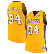 Load image into Gallery viewer, 34- Shaquille O&#39;Neal Los Angeles Lakers 1996-97 Throwback Authentic Home Jersey - Gold