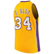 Load image into Gallery viewer, 34- Shaquille O&#39;Neal Los Angeles Lakers 1996-97 Throwback Authentic Home Jersey - Gold