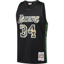 Load image into Gallery viewer, 34-Shaquille O&#39;Neal Los Angeles Lakers  Straight Fire Camo Swingman Jersey – Black