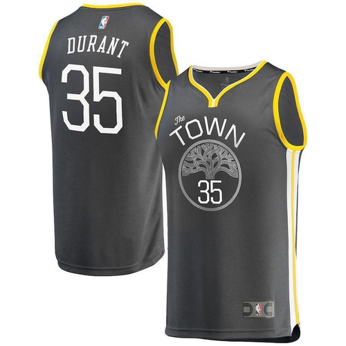 35-Kevin Durant Golden State Warriors  Jersey Charcoal - Statement Edition