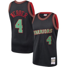 Load image into Gallery viewer, 4-Chris Webber Golden State Warriors  Hardwood Classics Christmas Swingan Collection Jersey – Black