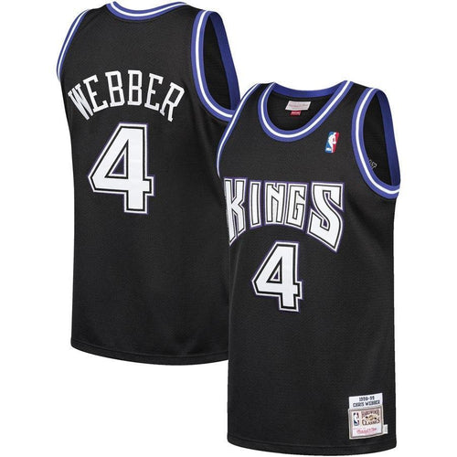 4-Chris Webber Sacramento Kings 1998-99 Hardwood Classics Authentic Jersey - Black