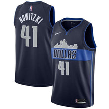Load image into Gallery viewer, 41-Dirk Nowitzki Dallas Mavericks Swingman Jersey - Statement Edition – Navy