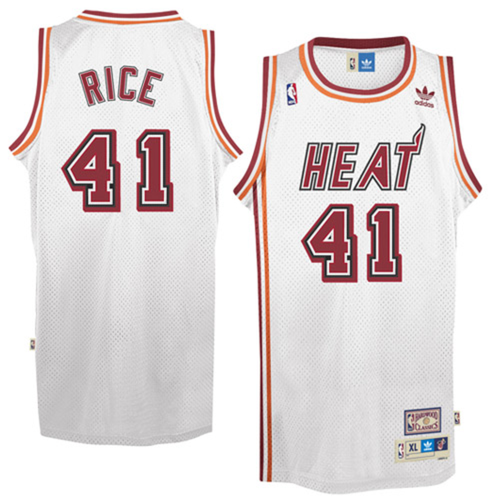 41-Glen Rice Miami Heat Hardwood Classics Soul Swingman Throwback Jersey - White
