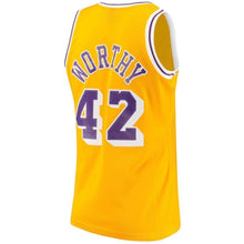 Load image into Gallery viewer, 42-James Worthy Los Angeles Lakers Hardwood Classics Swingman Jersey - Gold
