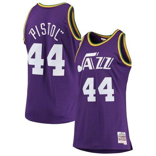 44-Pete Maravich Utah Jazz Swingman Jersey – Purple