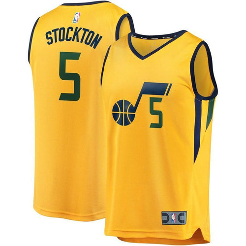 5-David Stockton Utah Jazz  Player Jersey Gold - Statement Edition