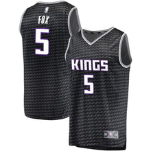 Load image into Gallery viewer, 5-De&#39;Aaron Fox Sacramento Kings Jersey Black - Statement Edition