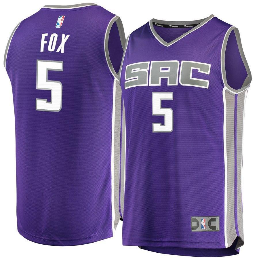 5-De'Aaron Fox Sacramento Kings  Jersey Purple - Icon Edition