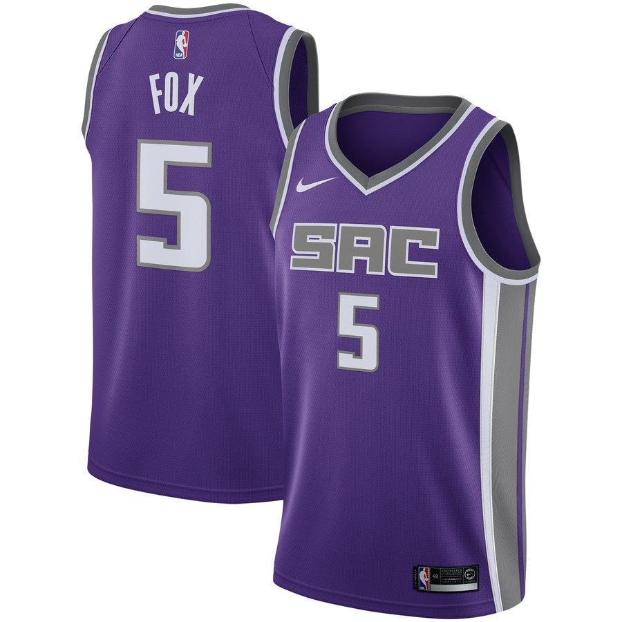 5-De'Aaron Fox Sacramento Kings Swingman Jersey Purple - Icon Edition